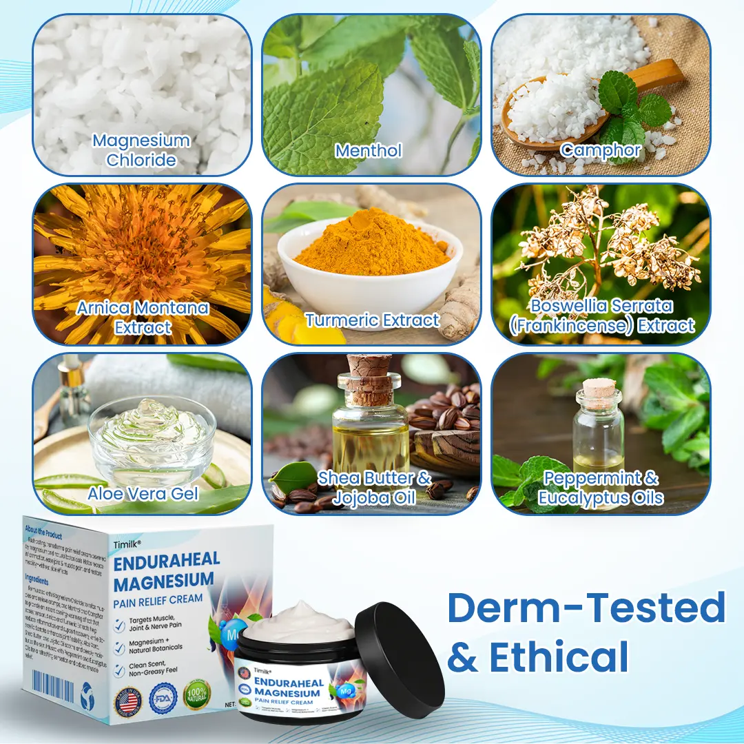 Timilk® EnduraHeal Magnesium Pain Relief Cream (Treats Arthritis, Neuropathy, Rheumatism, Sports Injuries & More)