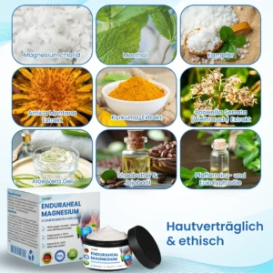 Timilk® EnduraHeal Magnesium Schmerz­Linderungs­creme (Behandelt Arthritis, Neuropathie, Rheuma, Sportverletzungen und mehr)