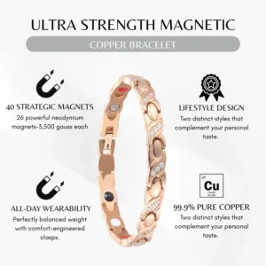 Timilk® MagnaCalm Copper Magnet Wellness Bracelet for Women