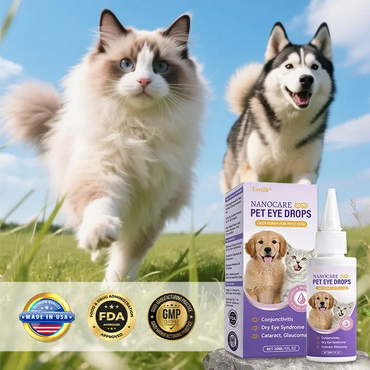 Timilk® NanoCare Pet Eye Drops 👩⚕️ FDA Approved | Relieves Conjunctivitis, Dry Eyes, Cataracts & Keratitis 🐶🐱