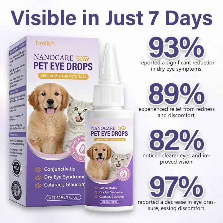 Timilk® NanoCare Pet Eye Drops 👩⚕️ FDA Approved | Relieves Conjunctivitis, Dry Eyes, Cataracts & Keratitis 🐶🐱